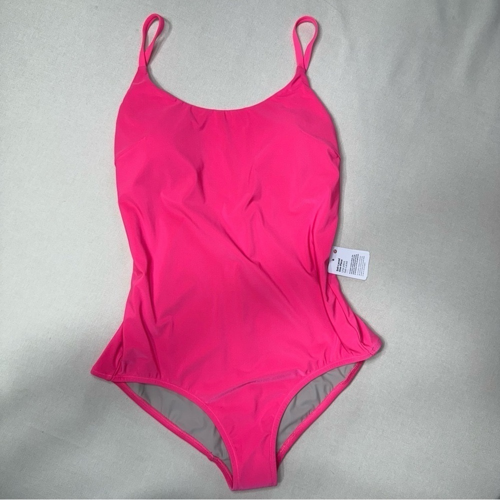 Lululemon Salt Laced One Piece Swimsuit Pink Highlight Size 12 Nwt - Picture 3 of 11